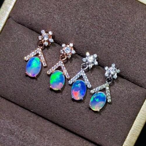 The Best Wedding Gift Natural and Real OPal Earring 925 sterling silver Fahshion Natural Real Opal Earring