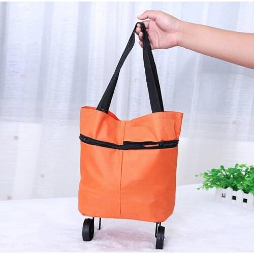 Foldable Shopping Shopping Pull Cart Foldable Reusable Basket Eco Friendly Large Waterproof Bag Luggage Wheels Shipping Bags