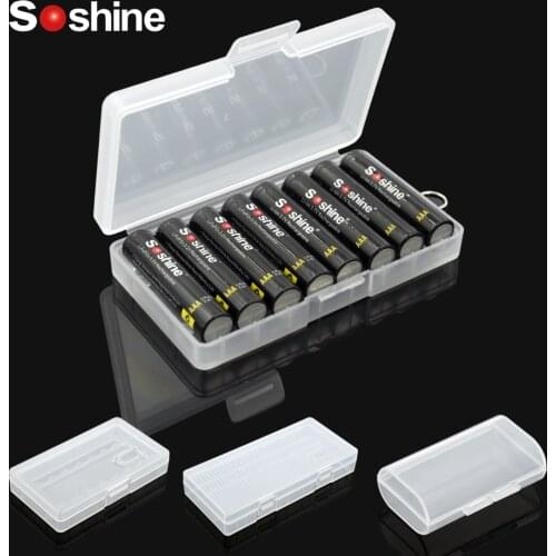 Soshine 6 Different Elistooop Plastic Case Container Bag Case Organizer Box Case Holder Storage Box Cover for AA AAA Battery Box