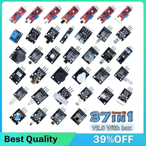 Starter Kit For arduino 45 in 1 Sensors Modules better than 37in1 sensor kit v1.0 37 in 1 Sensor Kit v2.0 UNO R3 esp23