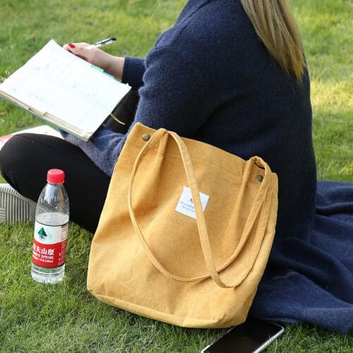 Bags for Women 2021 Corduroy Shoulder Bag Reusable Shopping Bags Casual Tote Female Handbag for A Certain Number of Dropshipping