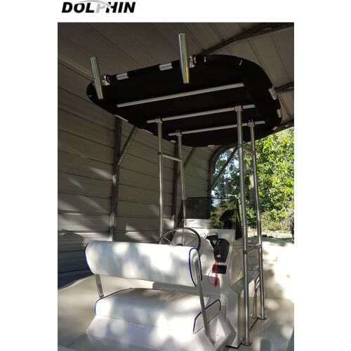 Dolphin Boat T-Top Pro Economic Boat T Top Aluminium Tube w/black canopy