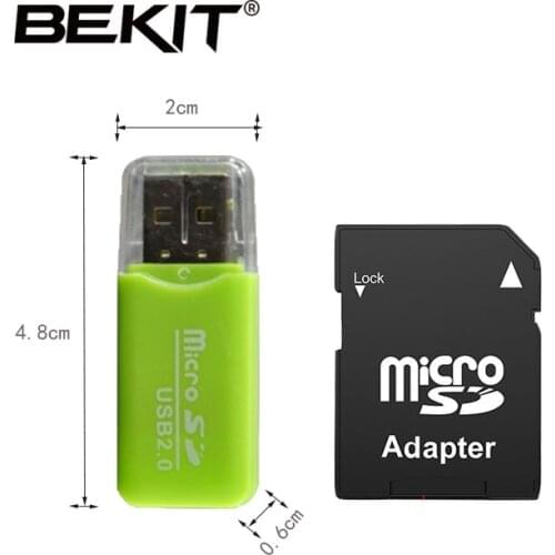 Micro SD Card Reader 2.0 USB Adapter With TF Card Slot Support 128GB Memory Card Reader For Computer