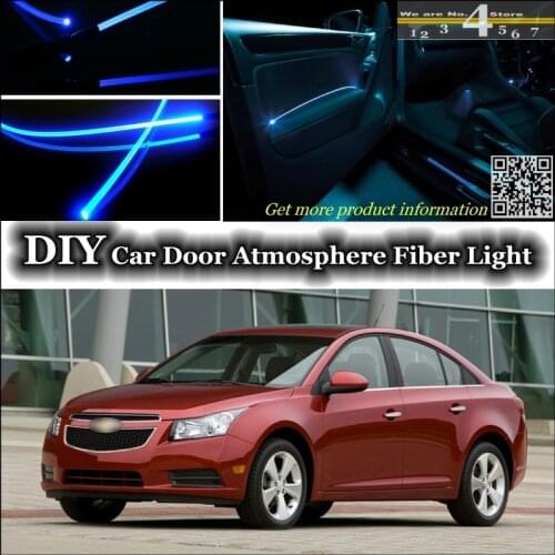 Interior Ambient Light Tuning Atmosphere Fiber Optic Band Lights For Chevrolet Cruze J300 Inside Door Panel illumination Refit