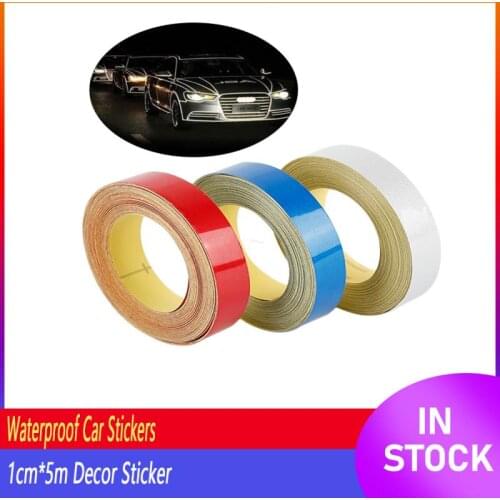 Waterproof Car Sticker 1cm*5m Reflective Tape Sheeting Film Automotive Body Motorcycle Decoration Auto Motor Color Strip Styling