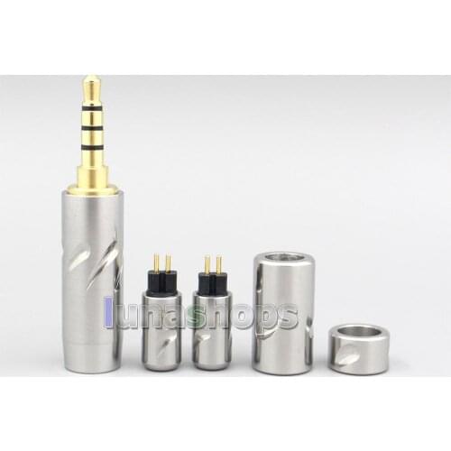 High Quality Stainless Steel 3.5mm 2.5mm 4.4mm + Splitter + Slider + 0.78mm Pins Kits Male Custom DIY Adapter Plugs LN007061