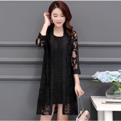 Female 2021 Summer Loose Air Conditioning Sunscreen Shirt Coat Jacket Women Solid Color Casual Thin Hollow Lace Blouse Top Y264