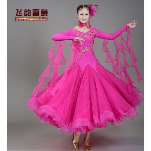 2021 Woman modern dance big swing dress performance dress national standard dance competition dress Waltz dance Costumes 003