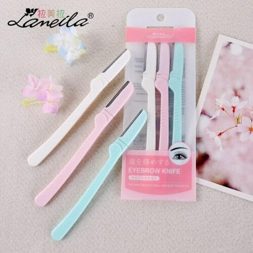 3pcs Eyebrow Trimmer Brow Razor Safe Painless Portable Stainless Steel Eyebrow Knife Facial Shaper Blade Makeup Cosmetic Tool