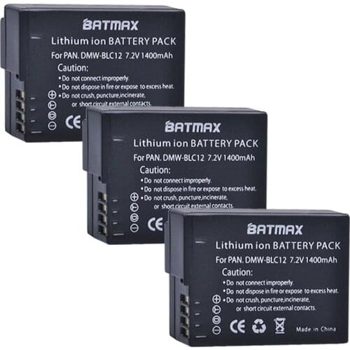 3Pack DMW-BLC12 DMW BLC12PP BLC12E BLC12 BP DC12 DC12U BP-DC12 Batteries for Panasonic DMC GH2 G5 G6 V-LUX4 DMC-GH2 FZ1000 FZ200