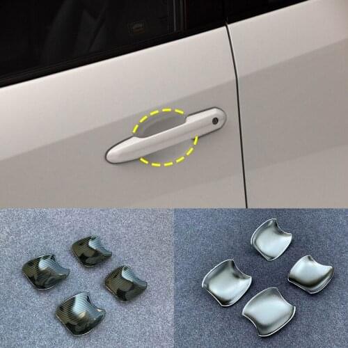 4pcs Door Handles Bowl Cover Stickers Car Exterior Decoration For Toyota RAV4 2019 2020 Auto Accessories