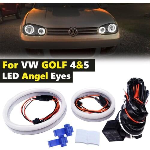 4x High Quality LED Cotton Light White Halo Led Angel Eyes Rings For Volkswagen Golf 4 5 MK4 MK5 1998-2009 Daytime Running Light