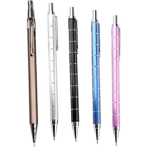 5 Pcs Mechanical Pencils:4 PCS 0.5mm Metal Mechanical Pencil & 1 Pcs Metal Mechanical Pencil Press Automatic Pens 0.7mm
