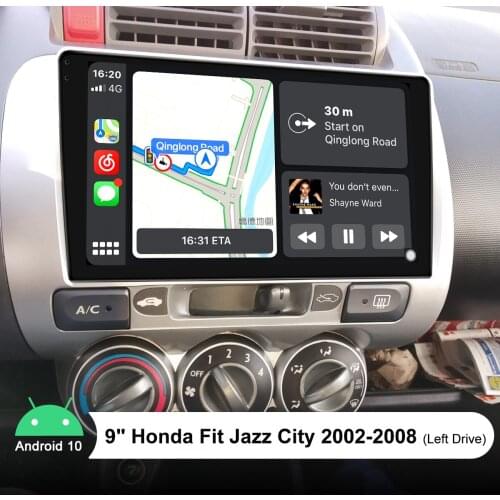 9 Inch Car Multimedia Player 4GB RAM 64GB ROM Eight-Core Android10 Support DAB+/DVR/OBD2/TPMS For Honda Fit Jazz City 2002-2008