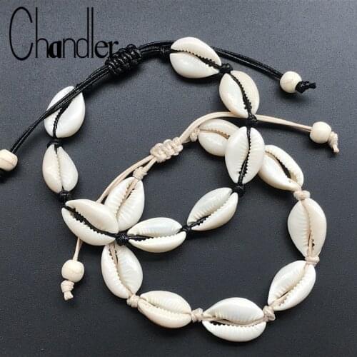 Chandler Hot Cowire Sea Shell Bracelet Conch Ocean Sea Beach Jewelry Bohemian Boho Summer Anklet Bangle Bijoux Sea Shell Pulsera