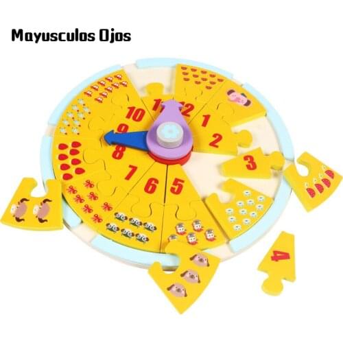 Clock Toy Wooden Childrens Cognitive Spelling Digital Building Blocks Early Education Home Teaching Aids Toys