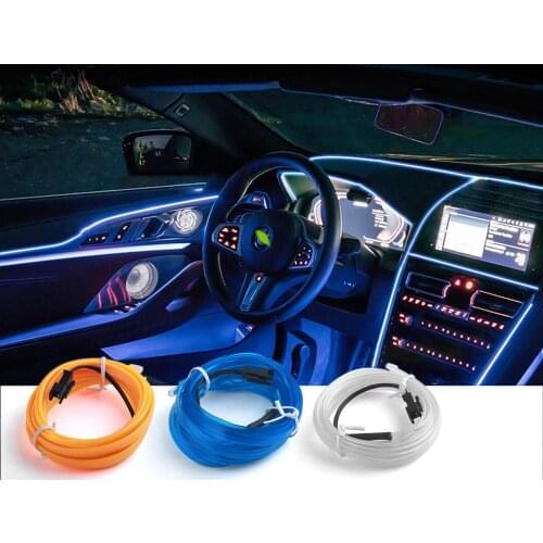 Car Interior Decorative Led Lights EL Neon Strip Auto Flexible Ambient Lamps Dashboard Atmosphere Light For Audi BMW Toyota Ford