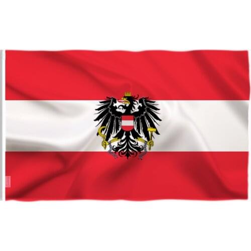 AUSTRIA WITH EAGLE FLAG 90*150CM AUSTRIAN CREST indoor Outdoor Garden Home Decoration banner Austria flag
