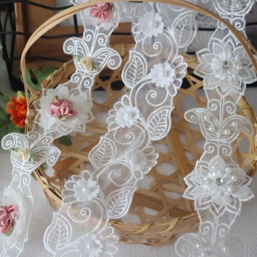 Exquisite organza embroidery beaded lace, flower garment decoration, lace accessories