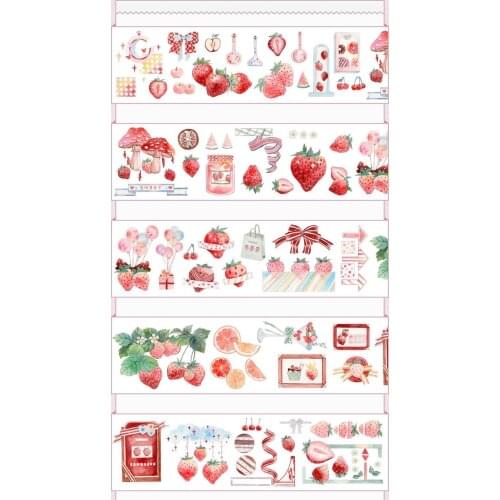 Lovely Strawberry Washi Tapes Bullet Journal Masking Tape Adhesive Tape DIY Scrapbooking Washi Stickers