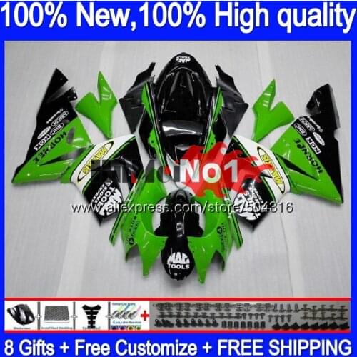 Body For KAWASAKI ZX 1000 CC ZX 10 R ZX1000CC ZX10R 04 05 71MC.18 Black Green ZX 10R 1000CC ZX-10R 2004 2005 04 05 Fairing