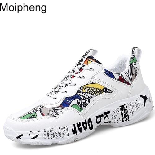 Moipheng Sneakers Women Vulcanized Shoes Autumn Woman Casual Fashion Shoes Size 35-43 Graffiti Ladies White Sneakers Lover Shoes