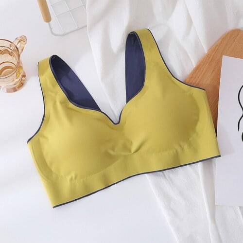 Latex Underwear Women Thin No Steel Ring Ultra-Light Gather Sports Vest Sleep Bra 6 Colors Available