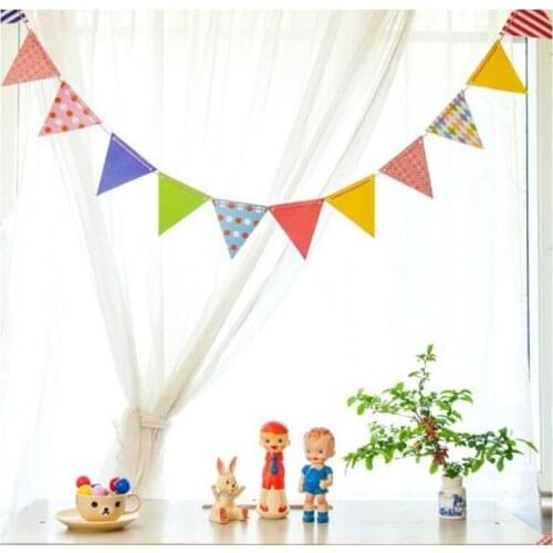Cute colorful small triangle shape party flag Banner home DIY decoration paper crafts design for childrens day