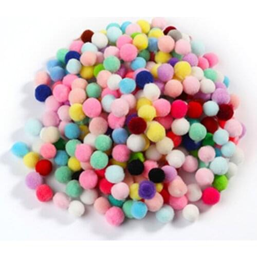 10mm mini pompon mixed soft round pompon children fluffy pompon DIY clothing handmade craft supplies wholesale pompon 1600 piece