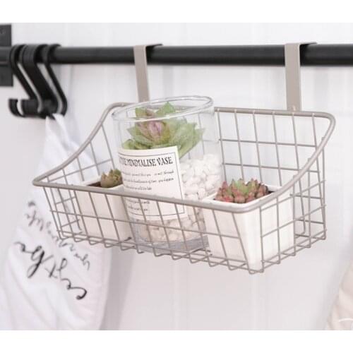 Multi-function Bedside Hanging Basket Solid Iron Storage Rack Hanging Bathroom Table Drain Basket Organizer For Dormitory