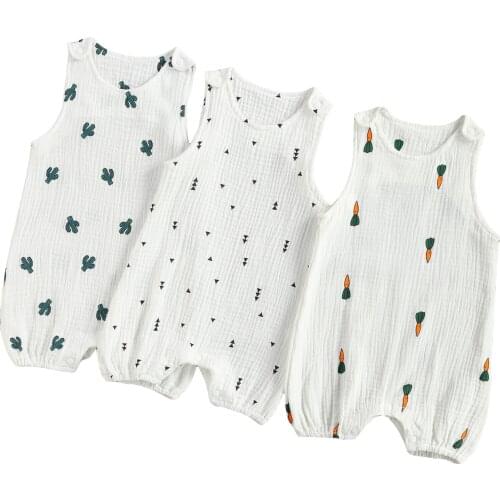 Newborn Baby Fashion Sleeveless Print Romper Stylish Romper for Kids Children Boys Girls