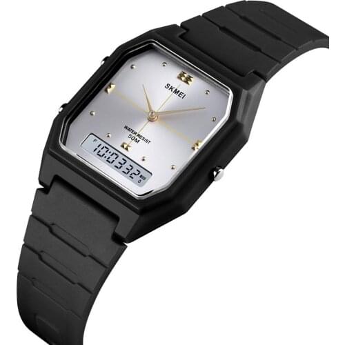 Fashion Mens Watches Electronic Watch Brand SKMEI Wrist Watch Simple Design Dial Double Time Digital Watch For Men Women