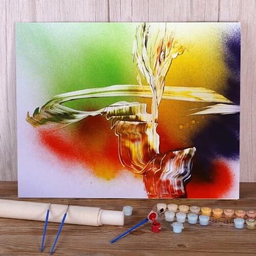 Abstract Path Coloring By Numbers Painting Kit Acrylic Paints 40*50 Canvas Painting Decorative Paintings For Handicraft