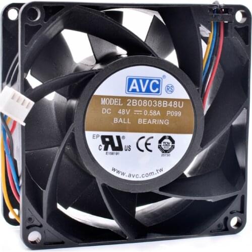 Original 2B08038B48U 8cm 8038 80x80x38mm 48V 0.58A communication server chassis cooling fan