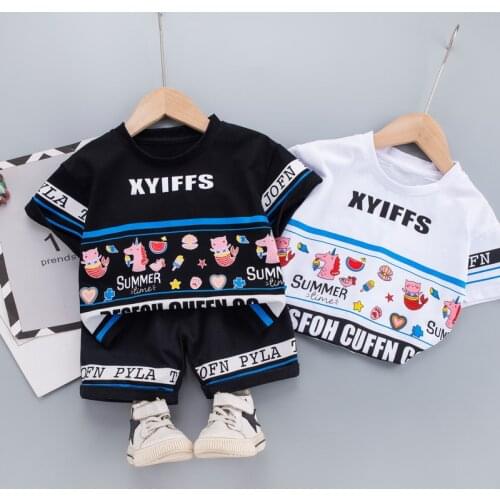 0-5 Years Summer Boy Clothing Set 2021 New Casual Fashion Active Cartoon T-shirt+ Pant Kid Children Baby Toddler Boy Clothing