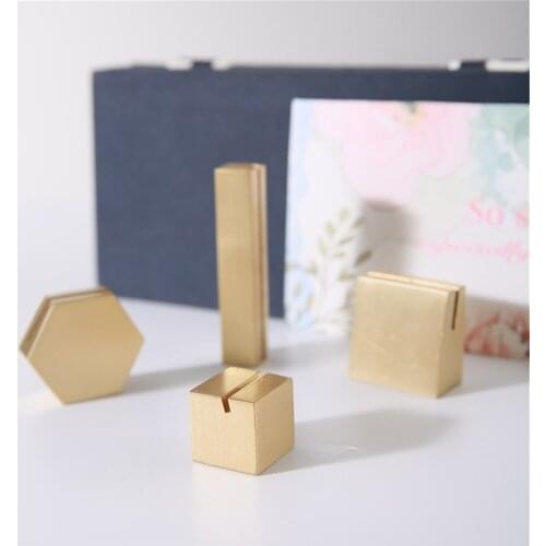 Custom Brass Greeting Business Tag Card Display Sign Holder Poster Menu Display Stand