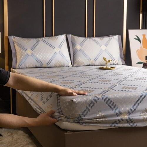 Luxury jacquard Linens elastic fitted Sheet Bed linen Bedspread on the bed plaid summer Bedspreads for 150 bed covers for home