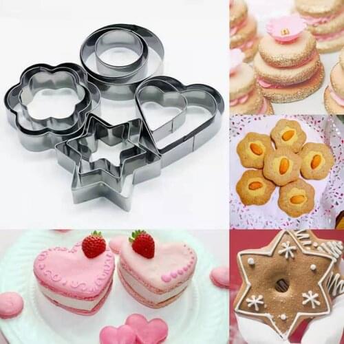Baking Mould Star Heart Flower Cutter 3pcs/set Stainless Steel Egg Mould Cookie Cutter Biscuit DIY Mold Fondant Cake Decorating