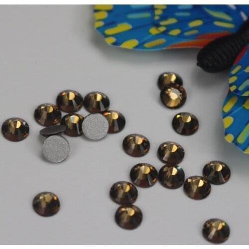 Size s3 Smoked Topaz Glitter Rhinestones Non Hot Fix FlatBack Strass Sewing & Fabric Garment Rhinestone Nail Art Stone