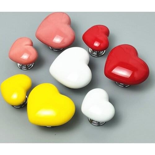 Heart Shape Cartoon Children Room Ceramic Cabinet Knobs Moon Star Wardrobe Handle Garden Door Handle Cabinet Handles for Kids