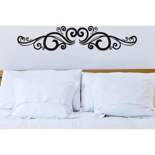 Symmetrical Swirl Flowers Wall Sticker Vinyl Art Wall Decal Home Decor For Bedroom Living Room