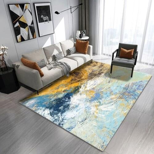 Nordic 3D Geometric Printed Carpet Living Room Sofa Floor Carpets Bathroom Non-slip Rug Bedroom Decoration Washable Large Rugs