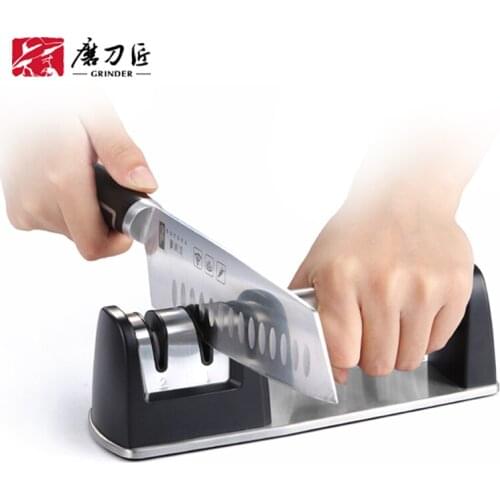 TAIDEA Two steps-coars and fine Stainless steel plate with EVA non- slip base GRINDER Kitchen Professional Knife Sharpener tool