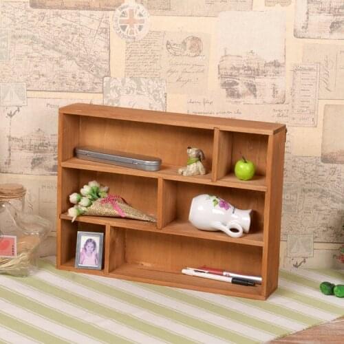 Vintage Wooden Box Six Grocery Desktop Storage Box Storage Box Wood Logs Flower Pot Cosmetic Jewelry Organization