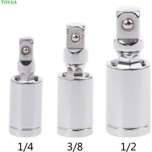 1XCC 1/4" 3/8" 1/2" Universal Joint Set Ratchet Angle Extension Bar Socket Adapter Manual and Pneumatic 360 Rotary Adapter