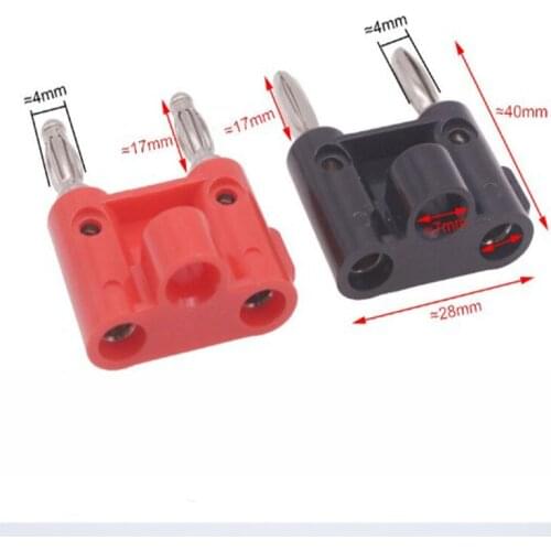 2pcs 4mm Banana Plug Connector 4mm Speaker Plug Adapter Two-position Audio Plug Lantern Cross Plug Connector
