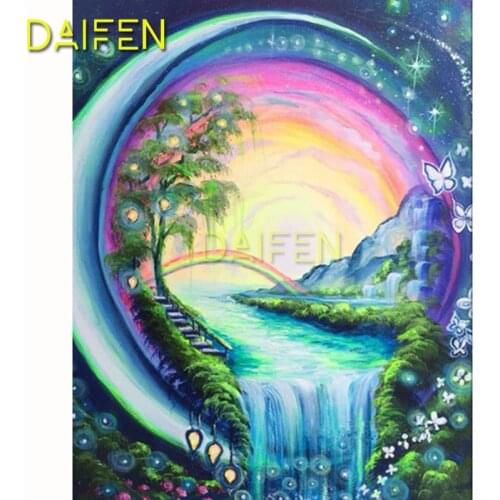 DIY 3D Diamond mosaic Full Square Diamond painting rainbow waterfall butterfly flower Full Round Diamond embroidery Cross stitch