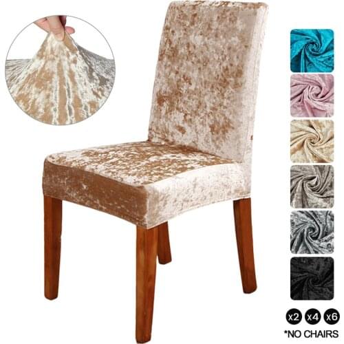 Crushed Velvet Dining Chair Cover Slipcovers Spandex Elastic Chair Slipcover Dining Room Chair Case for Kitchen Wedding Banquet