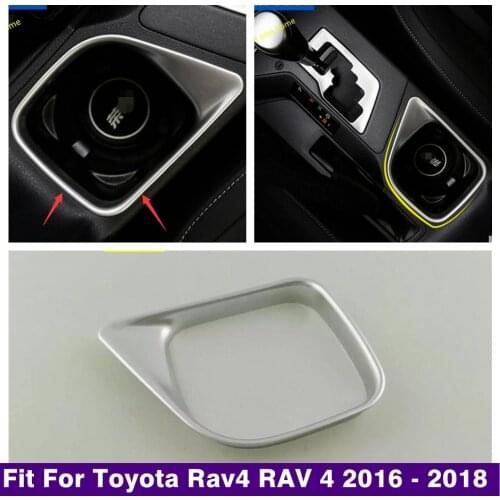 Lapetus Front Seat Water Cup Holder Decoration Cover Trim 1 Pcs For TOYOTA RAV4 RAV 4 2016 2017 2018 ABS Auto Accessories