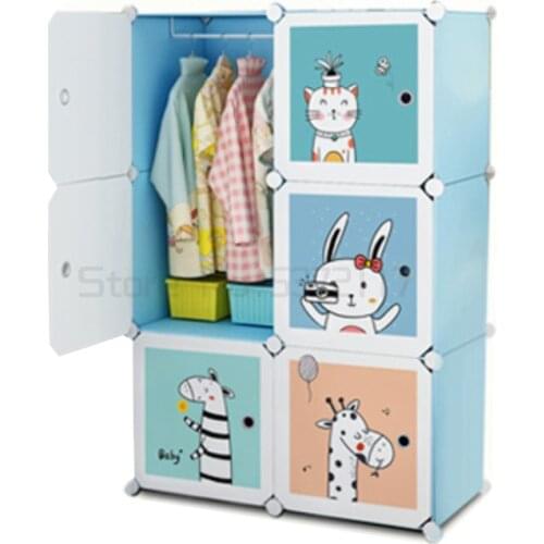 Childrens wardrobe simple plastic household bedroom baby cloth small wardrobe rental room storage cabinet
